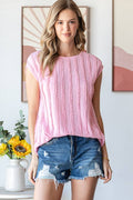 Curvy pink textured shirt
