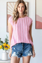 Curvy pink textured shirt