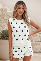 Polka Dot Tank Mini Skort Set|S-4X