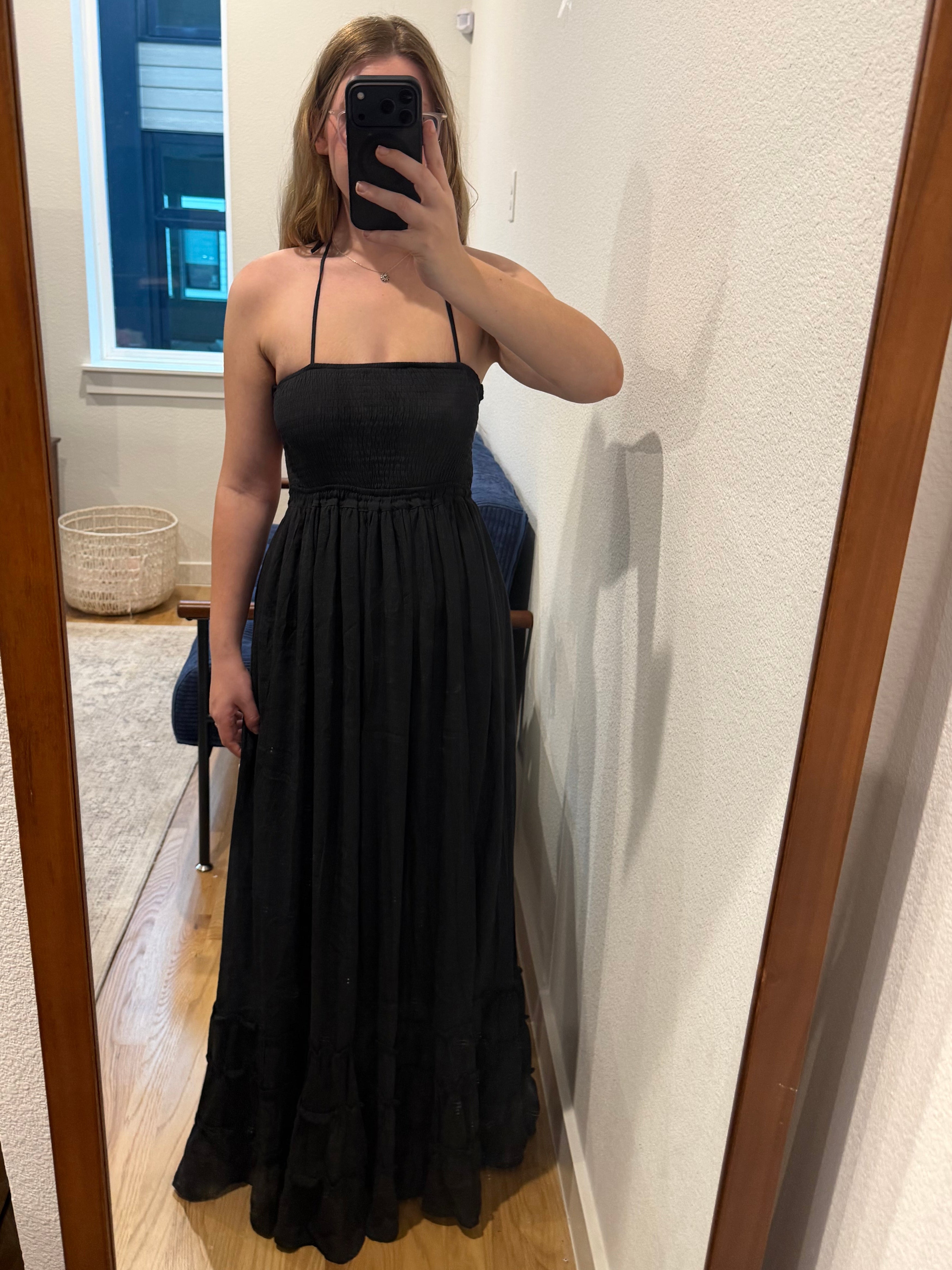 Smocked Halter Maxi Dress