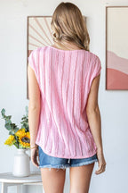 Curvy pink textured shirt