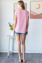 Curvy pink textured shirt
