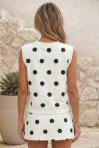 Polka Dot Tank Mini Skort Set|S-4X