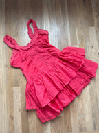 Coral Ruffle Mini Dress