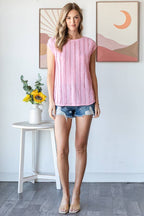 Curvy pink textured shirt
